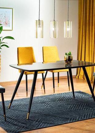 Стіл signal cyryl i чорний ефект каменю/чорний/золото 140x80 (cyrylcc140)