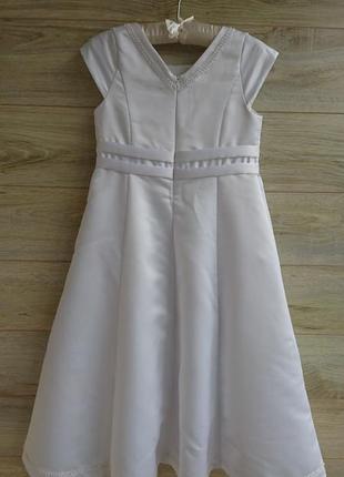 Нарядное белое платье john lewis 7-8л белое бальное платье6 фото