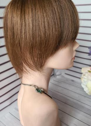 Накладка топпер макушка челка полупарик 100% натуральный словянский волос.4 фото