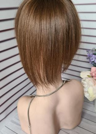 Накладка топпер макушка челка полупарик 100% натуральный словянский волос.3 фото