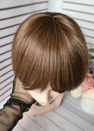 Накладка топпер макушка челка полупарик 100% натуральный словянский волос.5 фото