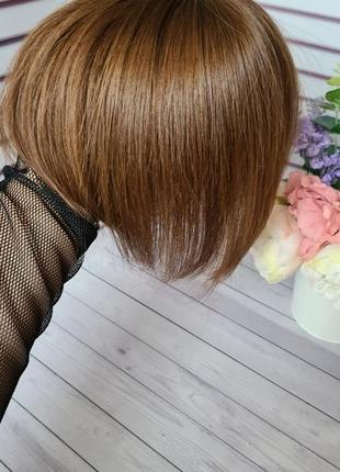 Накладка топпер макушка челка полупарик 100% натуральный словянский волос.8 фото