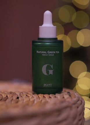 Сыворотка для лица с зеленым чаем - jigott natural green tea perfect serum, 50 мл3 фото