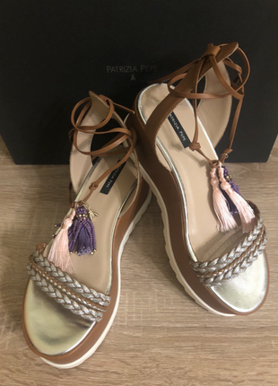 Нові розкішні босоніжки patrizia pepe, шкіра, оригінал, р. 37-37.5-38