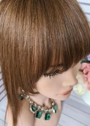 Накладка топпер макушка челка полупарик 100% натуральный волос.3 фото