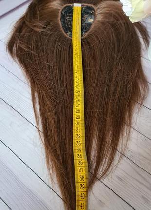 Накладка топпер макушка челка полупарик 100% натуральный волос.5 фото