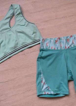 Топ бра спортивный бесшовный crane бирюзового цвета размер l