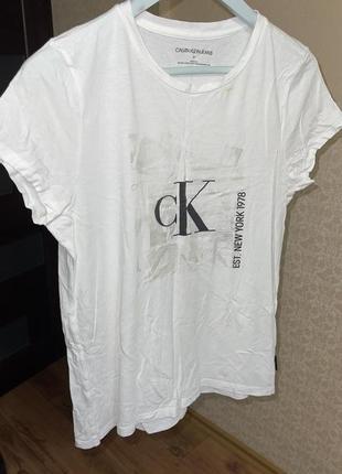 Оригінальна футболка біла calvin contract klein