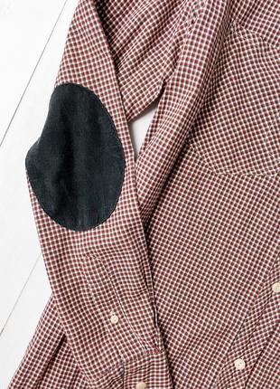 Мужская стильная клетчатая рубашка с накладками на локтях от известного бренда next.8 фото