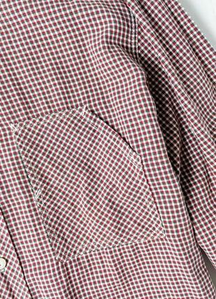 Мужская стильная клетчатая рубашка с накладками на локтях от известного бренда next.6 фото