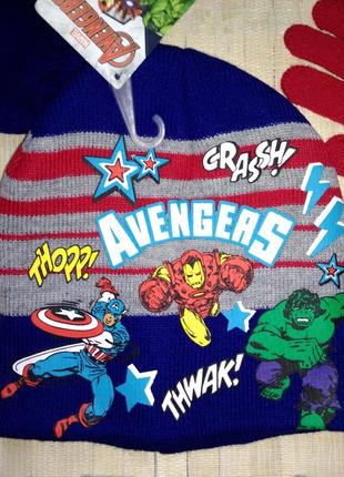 Комплект шапка рукавички для хлопчика avengers супер герої від marvel2 фото