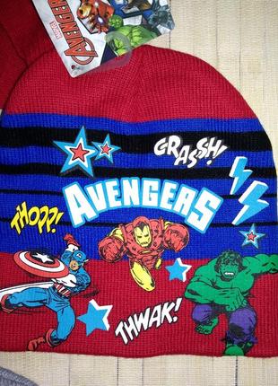 Комплект шапка рукавички для хлопчика avengers супер герої від marvel3 фото