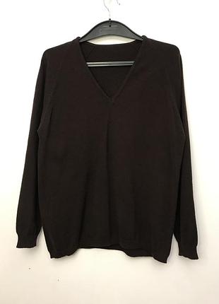 Шоколадный шерстяной свитер нюанс