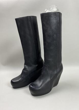 Женские кожаные ботинки на платформе rick owens avant garde