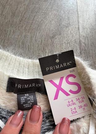 Молочный свитер джемпер в орнамент от primark 5
