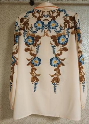 Shein стильна струмуюча сорочка рубашка вишиванка квітковий принт оверсайз бренд shein, р.l2 фото