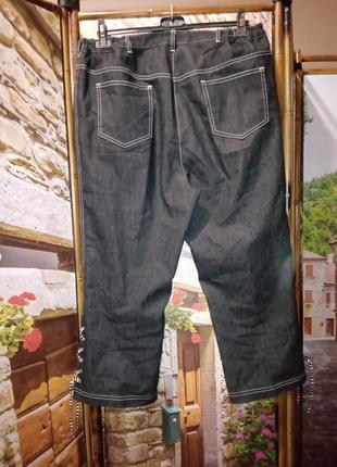 Летние укороченные джинсы 7/8 ,с высокой талией и шнуровками по низу2 фото