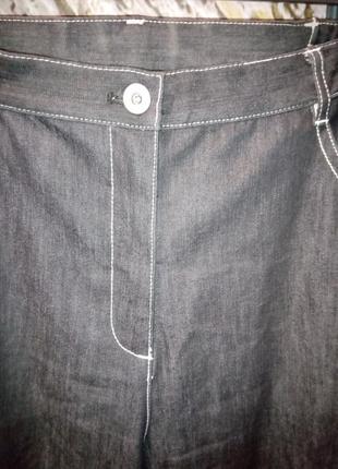 Летние укороченные джинсы 7/8 ,с высокой талией и шнуровками по низу4 фото