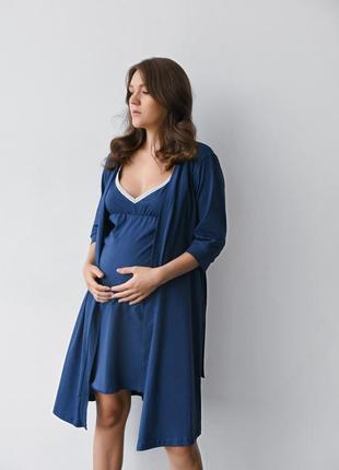 👑vip👑 халат для беременных и кормящих мамочки хлопковый халатик хлопок2 фото