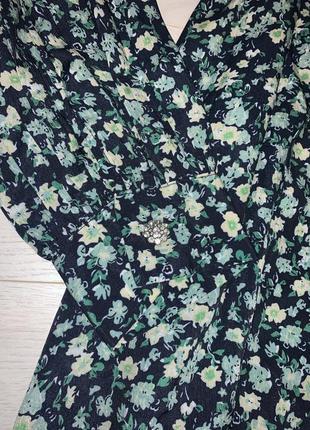 Довге плаття сукня в квітковий принт під пояс в мілкі квіточки in the style s-m2 фото