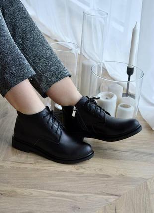 Базовые классические ботинки туфли черные кожаные2 фото