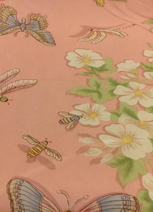 Винтаж нежный шелковый шелк платок talbots цветочный принт бабочки пчелы8 фото