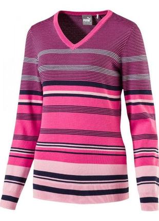 Стильний бавовняний пуловер у різнобарвну смужку puma, 💯 оригінал, блискавичне надсилання