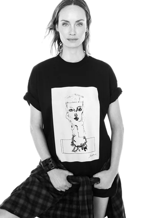 Zara &amp; steven meisel коллаборация плотная футболка с принтом10 фото