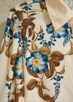 Shein невероятная струящаяся рубашка вышиванка блуза блузка цветочный принт бренд shein, р.l3 фото