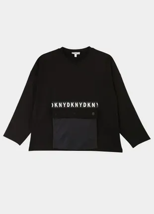 Стильный лонгслив кофта dkny для девочки р. 4 майка на длинный рукав