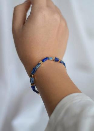 Браслет лазурит гематит золотистый