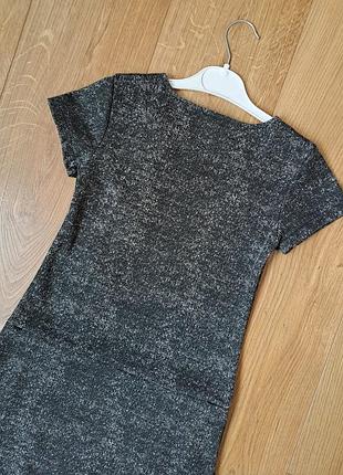 Серое платье для девочки с коротким рукавом 8