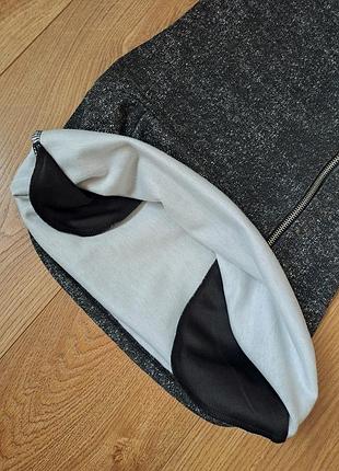 Серое платье для девочки с коротким рукавом 5