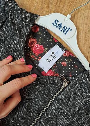 Серое платье для девочки с коротким рукавом 6