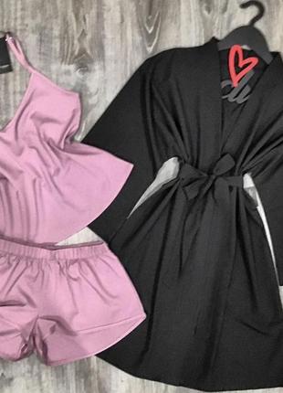 Новая женская легенькая пижама тройка.