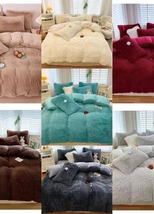 Велюрова постільна білизна травка євро