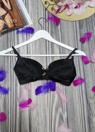 Черный лифчик бюстгальтер с белым кружевом h&m #2145