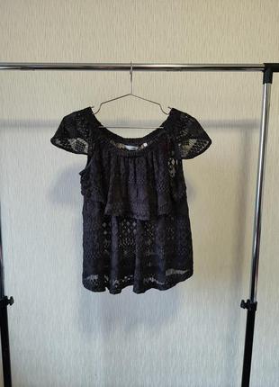 Черная кружевная блузка, цвета графит next