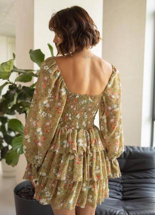 Милое шифоновое платье в цветы3 фото