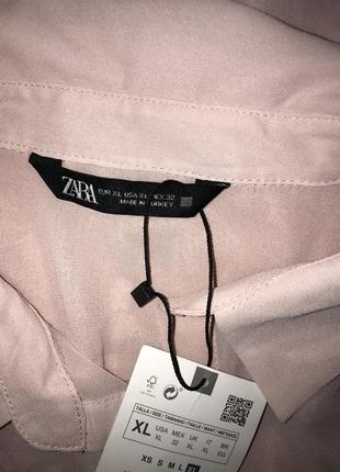 Полупрозрачная рубашка  zara с накладными карманами9 фото