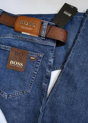 Мужские классические джинсы с поясом hugo boss1 фото