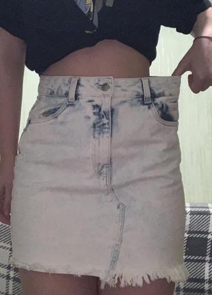 Юбка джинсовая, короткая, с карманами. y2k emo pank 2017