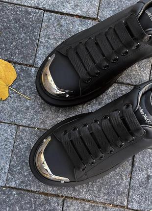 Alexander mcqueen mate black metal luxury 36-41 маквін