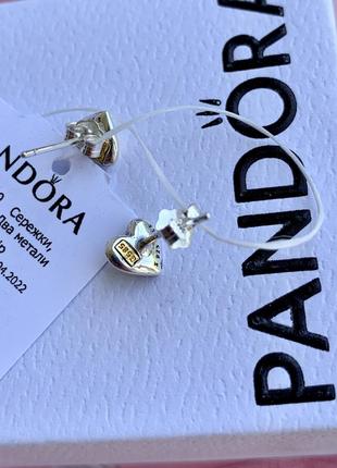 Подарунковий набір pandora «золоте серце» комплект пандора сережки пандора намисто pandora ланцюжок pandora срібло 925 золото кулон8 фото