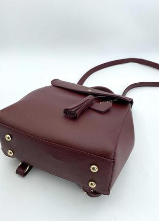 Рюкзак сумка жіноча «серце» бордовий4 фото