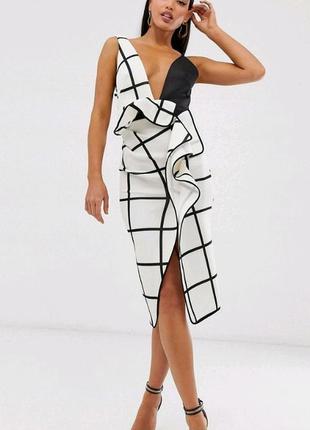 Неопреновое платья с рюшкой asos