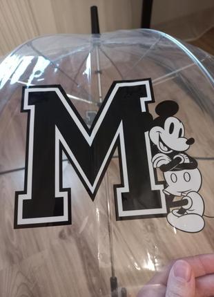 Стильный прозрачный зонт зонтик с mickey mouse от h&amp;m7 фото