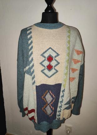 Винтажный шерстяной свитер / альпака