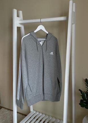 Худі adidas essentials french terry 3-stripes full-zip hoodie