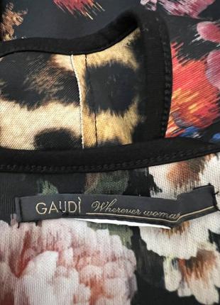 Двусторонняя блуза реглан,леопард+цветочный принт,премиум бренд,gaudi,4 фото
